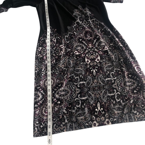 🖤 Lori M Collection Black Paisley Print Dress | Size M | Made in Canada - Picture 7 of 13